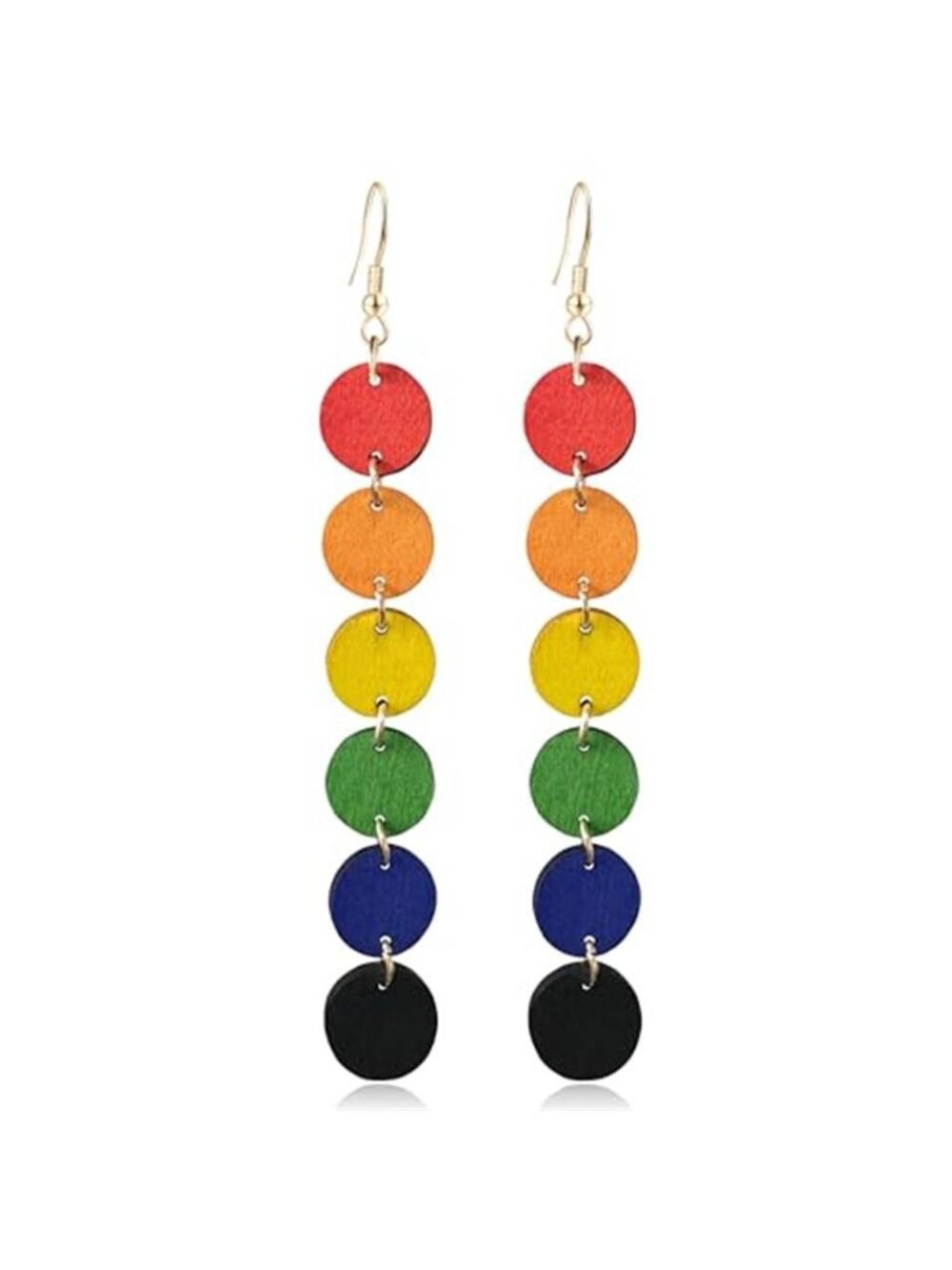 Bohemian Wooden Long Round Dangle Drop Earrings